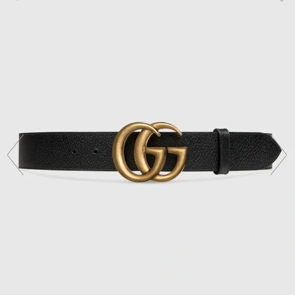 GUCCI Wide leather belt with Double G buckle